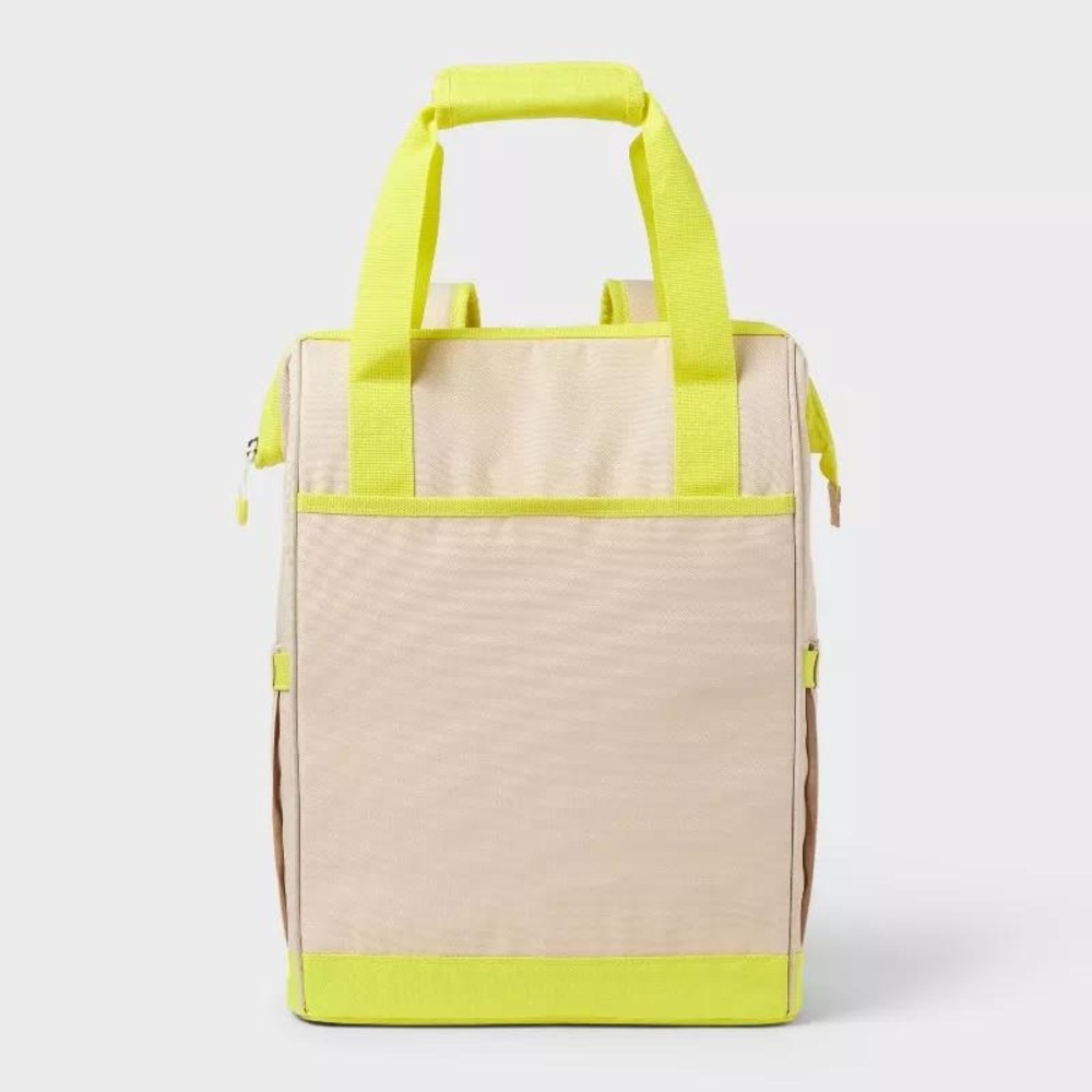 Sun Squad 24 Can Backpack‎ Cooler 20.4qt Beige Yellow New With Tags